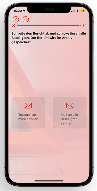 Bericht abschliessen und an die vorgesehenen Empfänger senden