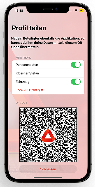 Datenaustausch über QR-Code